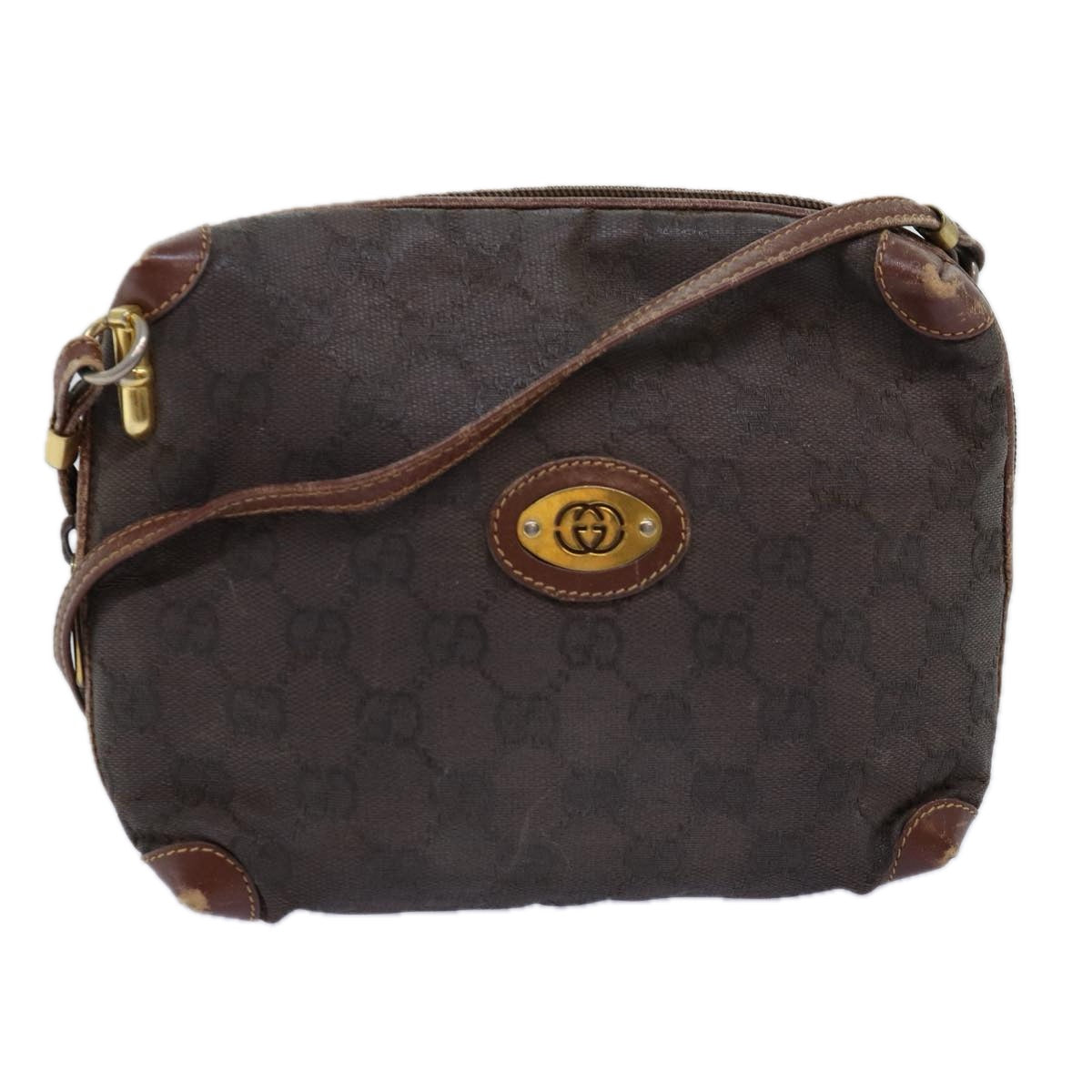 GUCCI GG Canvas Shoulder Bag Brown 007 104 4916 th4893