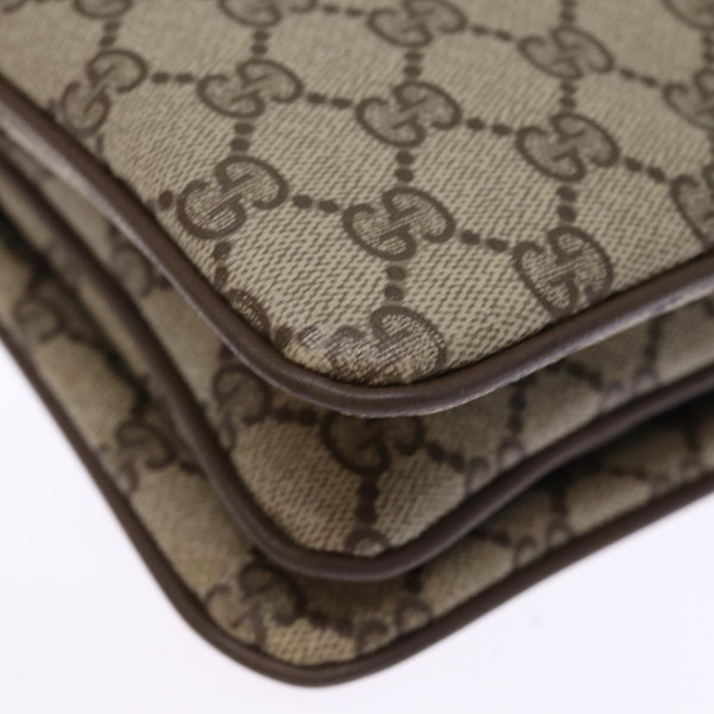 GUCCI GG Supreme Shoulder Bag PVC Leather Beige 41 02 090 th4950