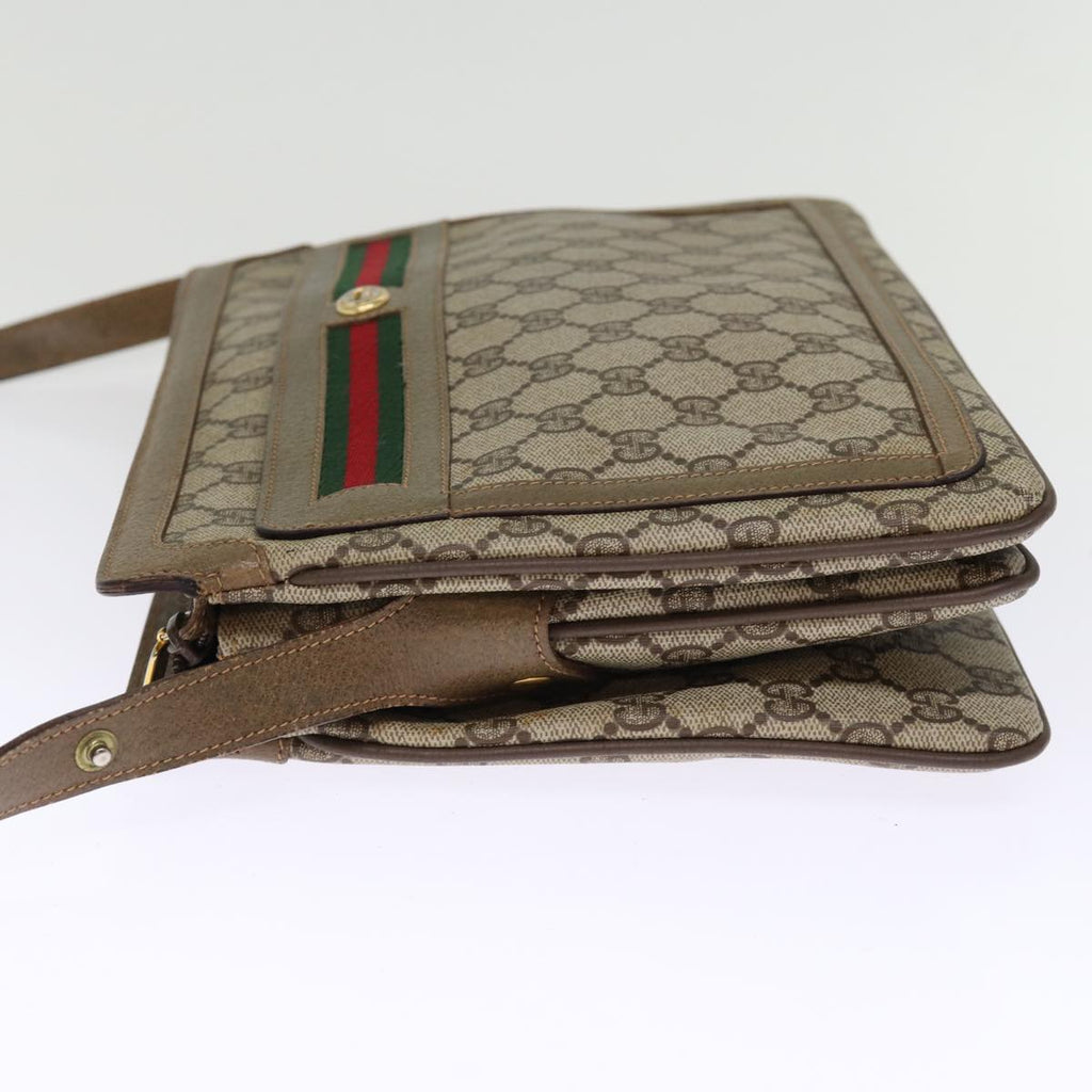 GUCCI GG Supreme Shoulder Bag PVC Leather Beige 41 02 090 th4950