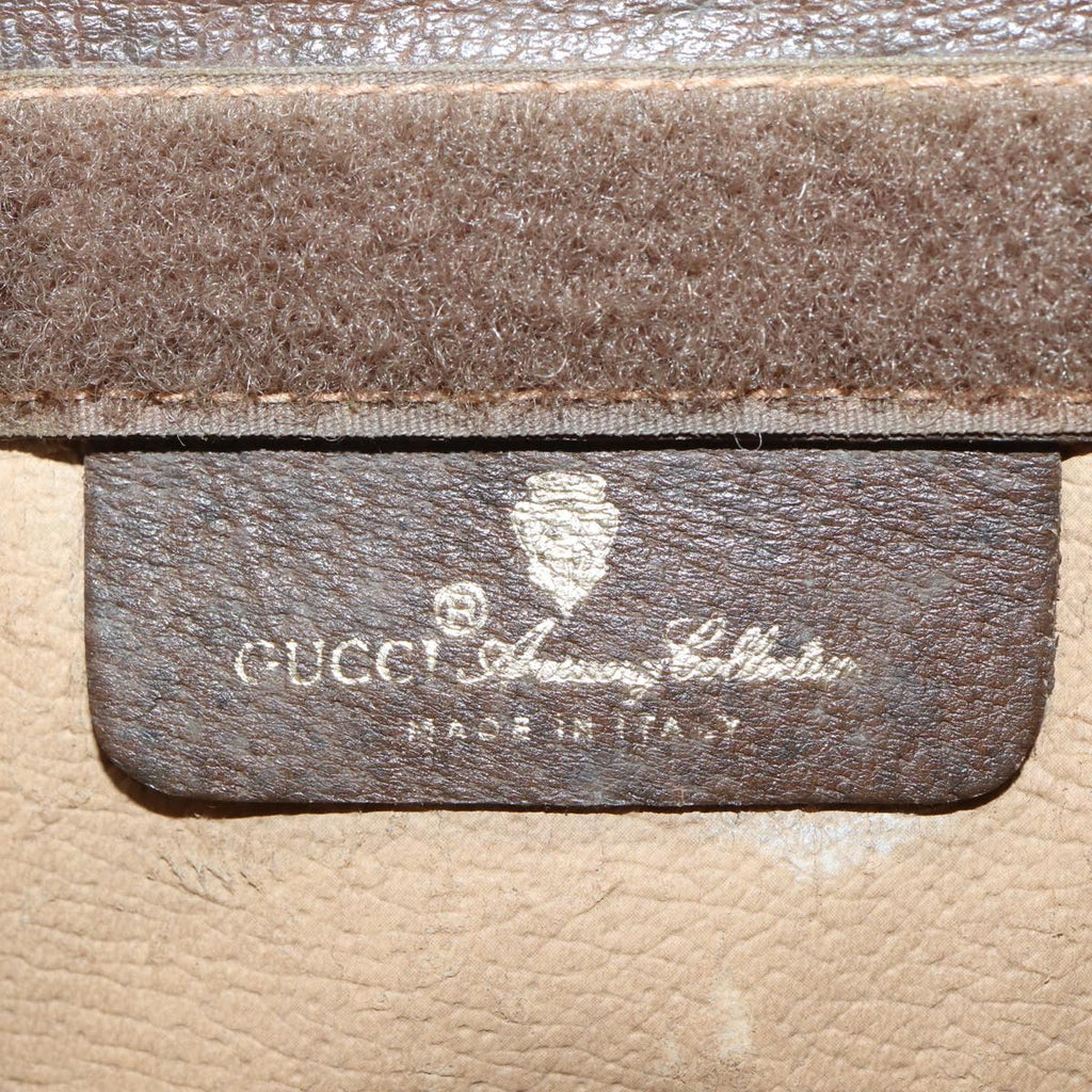 GUCCI GG Supreme Web Sherry Line Clutch Bag PVC Beige Red 156 01 032 th4956