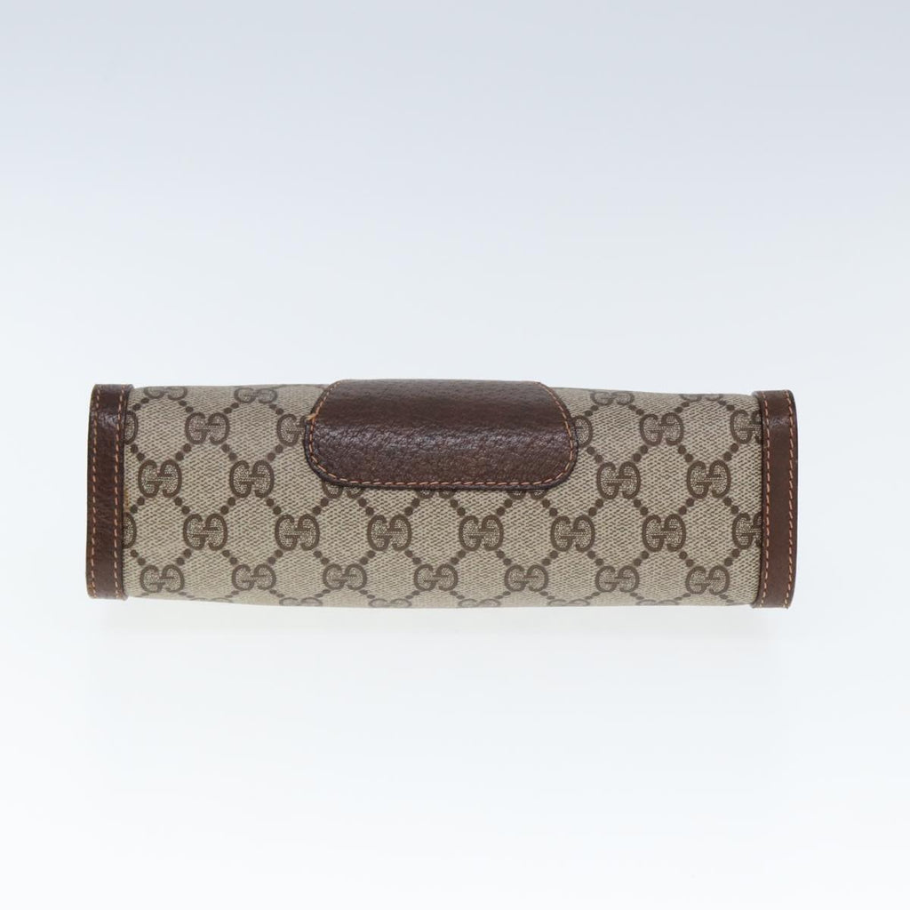 GUCCI GG Supreme Web Sherry Line Clutch Bag PVC Beige Red 156 01 032 th4956