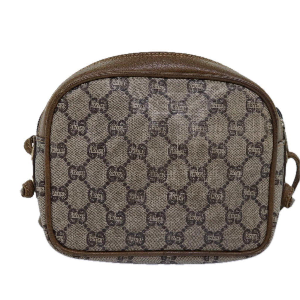 GUCCI GG Plus Supreme Shoulder Bag PVC Leather Beige th4957