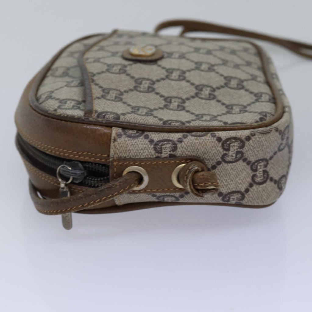 GUCCI GG Plus Supreme Shoulder Bag PVC Leather Beige th4957