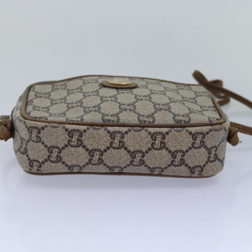 GUCCI GG Plus Supreme Shoulder Bag PVC Leather Beige th4957