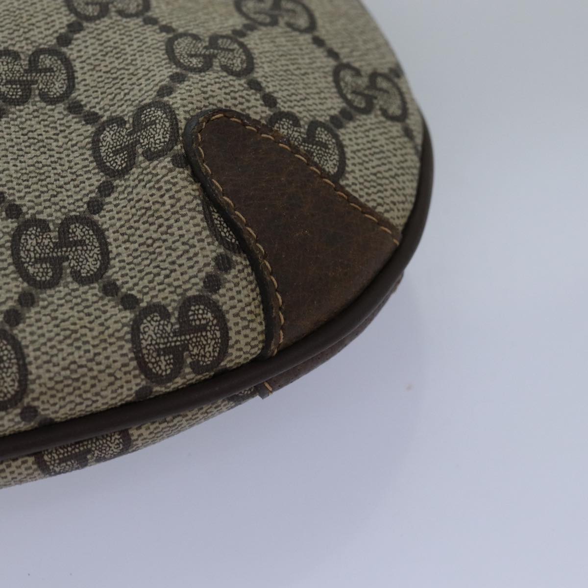 GUCCI GG Supreme Web Sherry Line Shoulder Bag PVC Beige 39 02 026 th4958