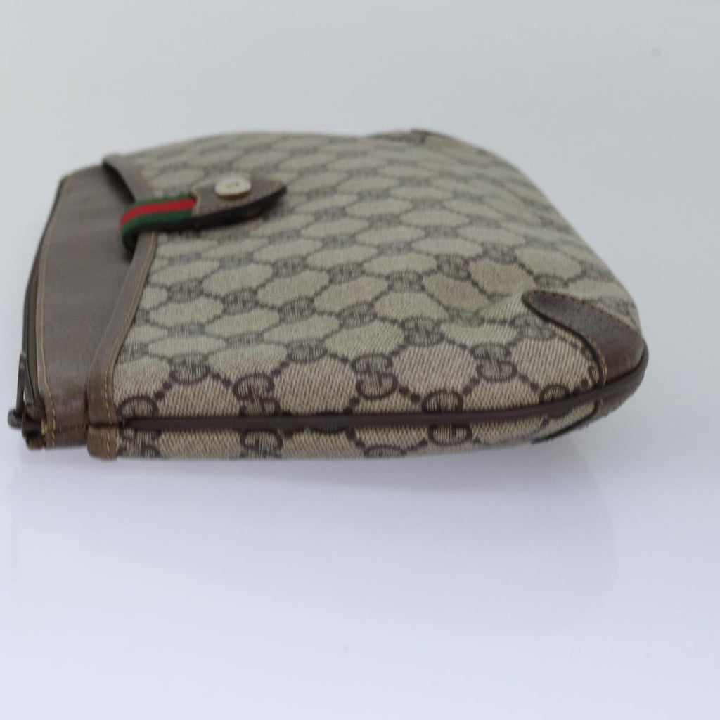 GUCCI GG Supreme Web Sherry Line Shoulder Bag PVC Beige 39 02 026 th4958
