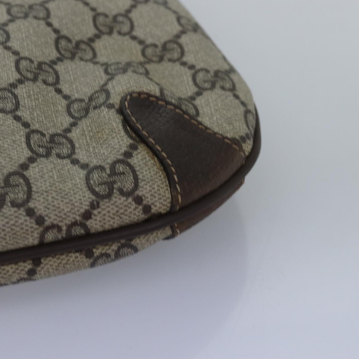 GUCCI GG Supreme Web Sherry Line Shoulder Bag PVC Beige 39 02 026 th4958
