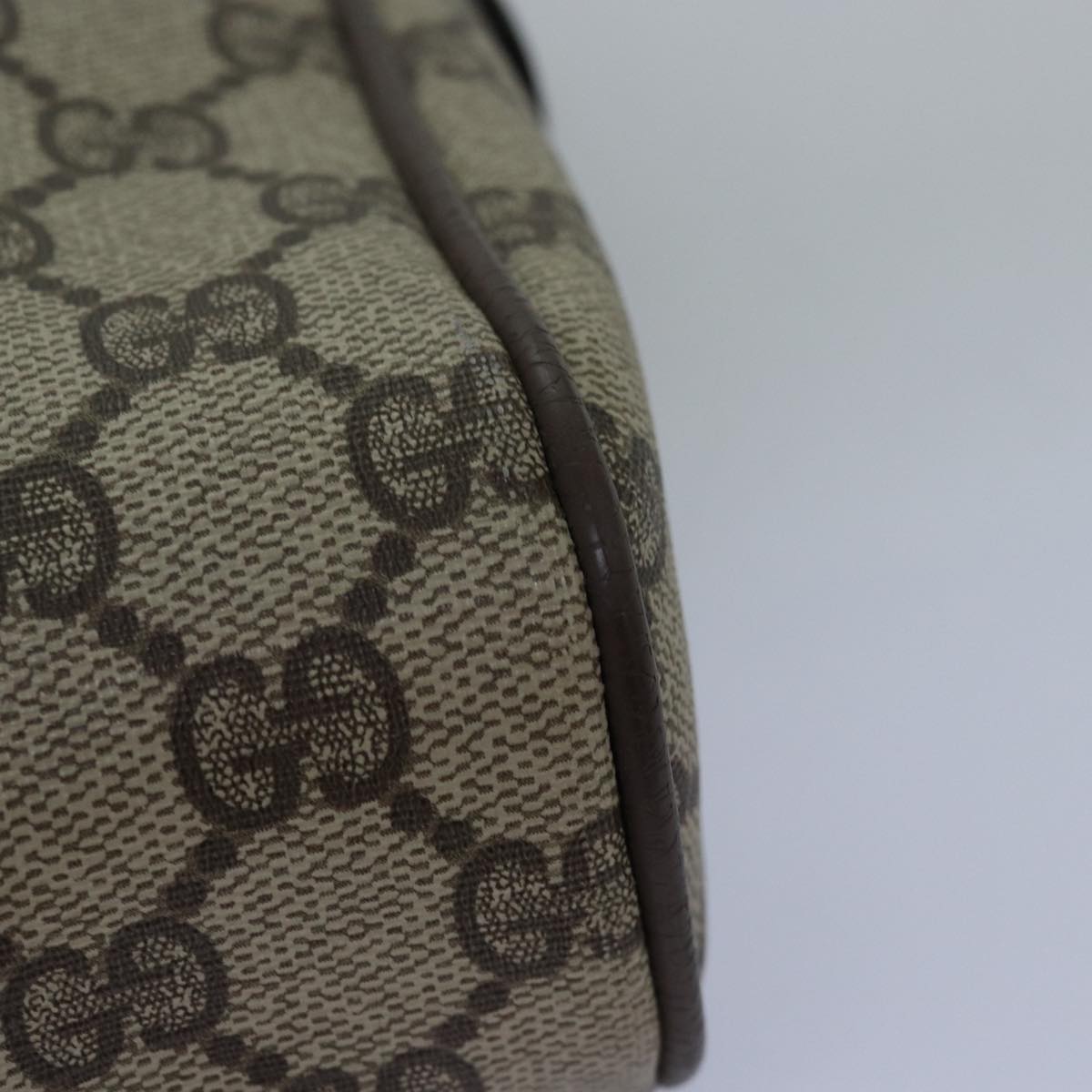 GUCCI GG Supreme Web Sherry Line Clutch Bag PVC Beige Red 75 01 012 th4959