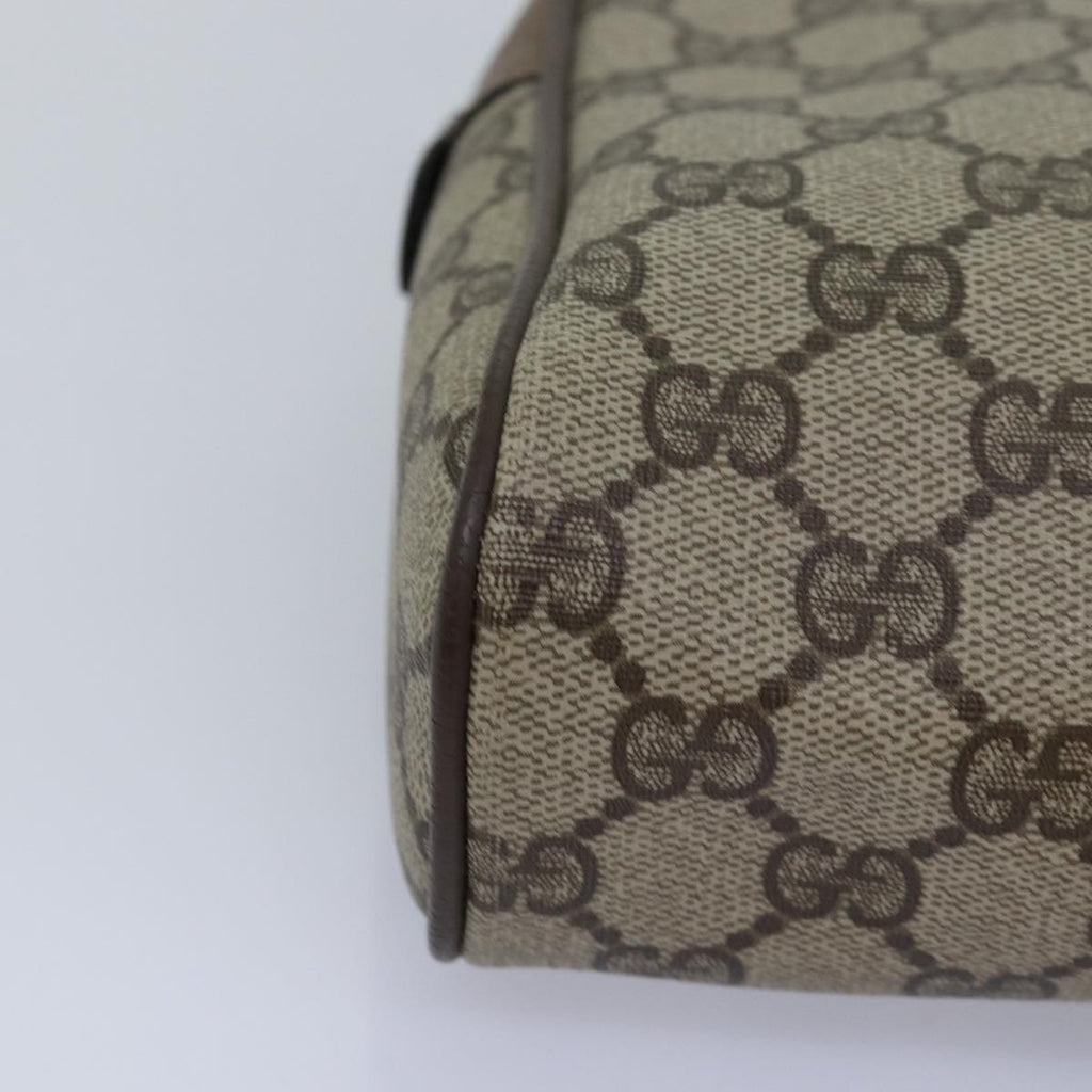 GUCCI GG Supreme Web Sherry Line Clutch Bag PVC Beige Red 75 01 012 th4959