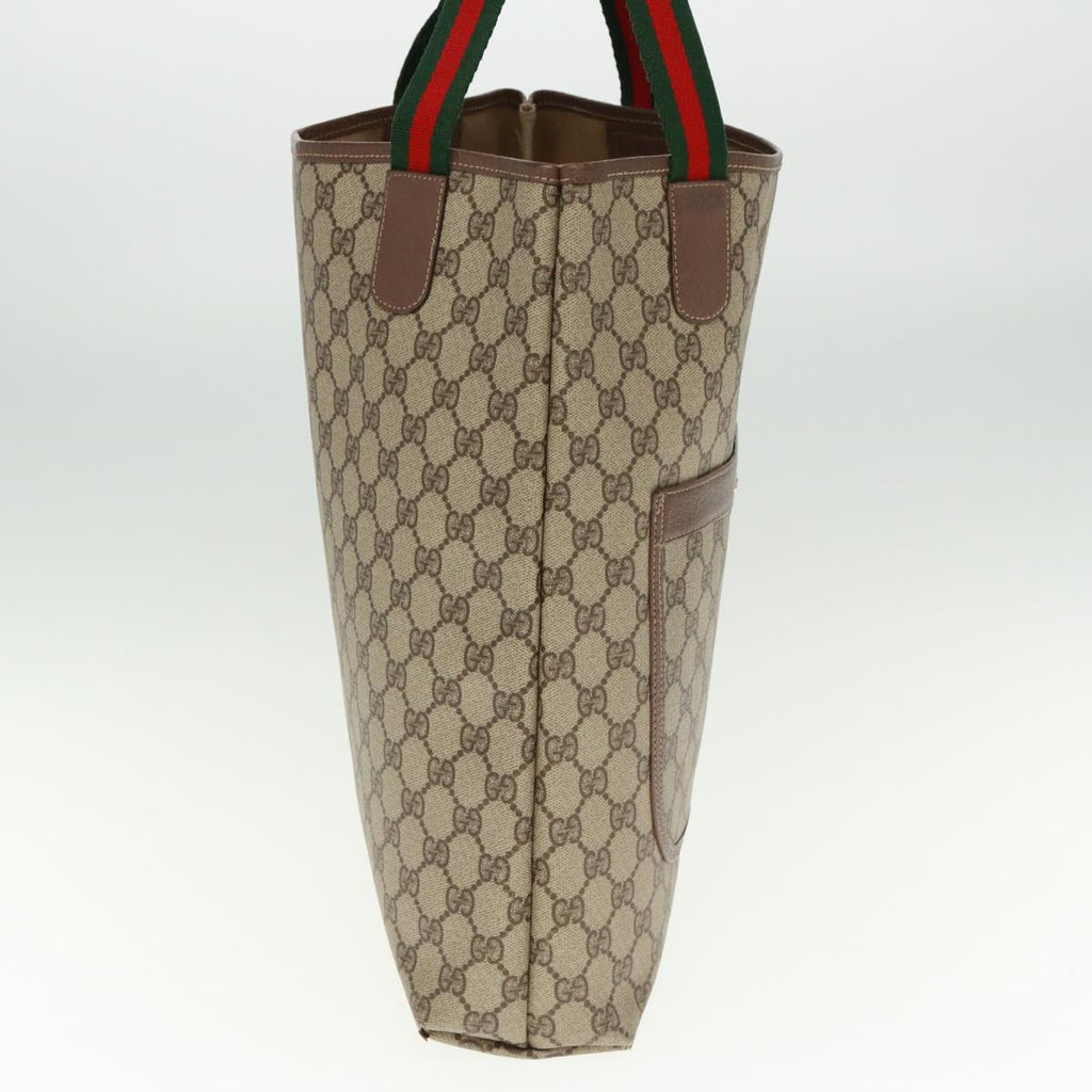 GUCCI GG Canvas Web Sherry Line Tote Bag Beige Red Green 002 58 6487 th4960