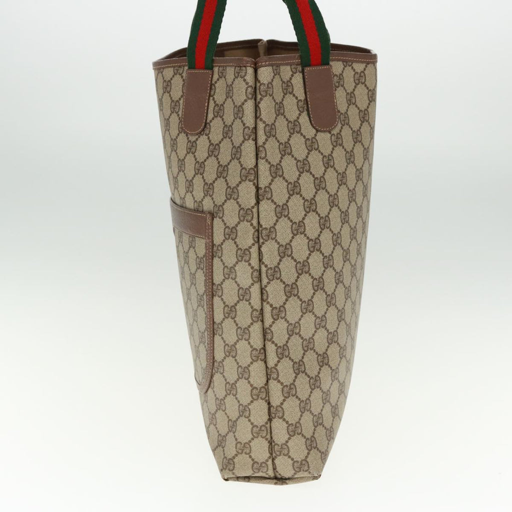 GUCCI GG Canvas Web Sherry Line Tote Bag Beige Red Green 002 58 6487 th4960
