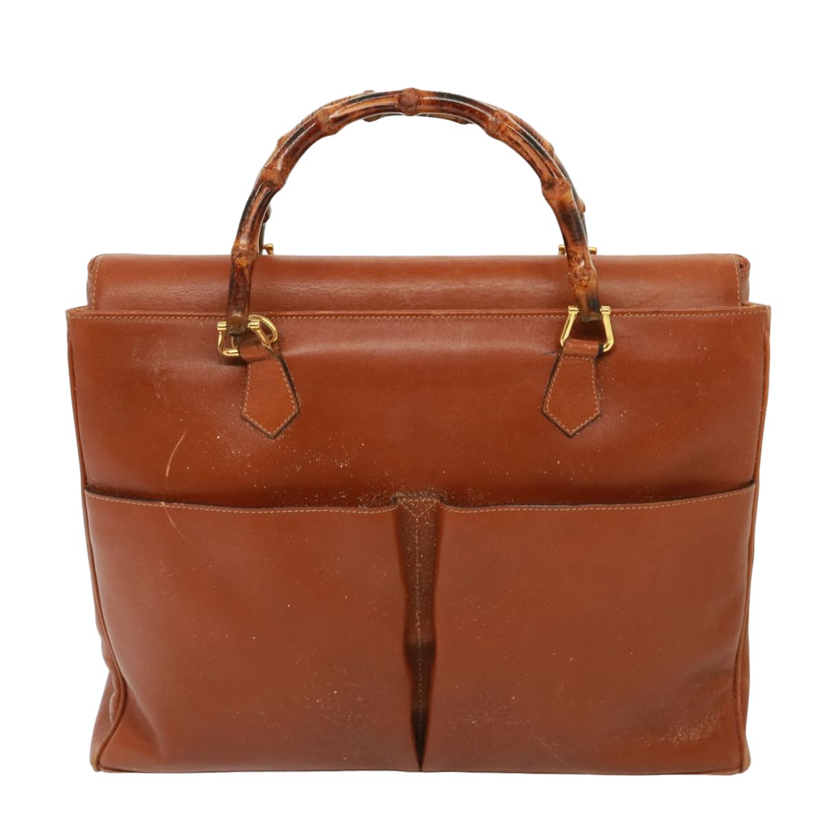 GUCCI Bamboo Hand Bag Leather 2way Brown 002 2855 0322 0 th5022