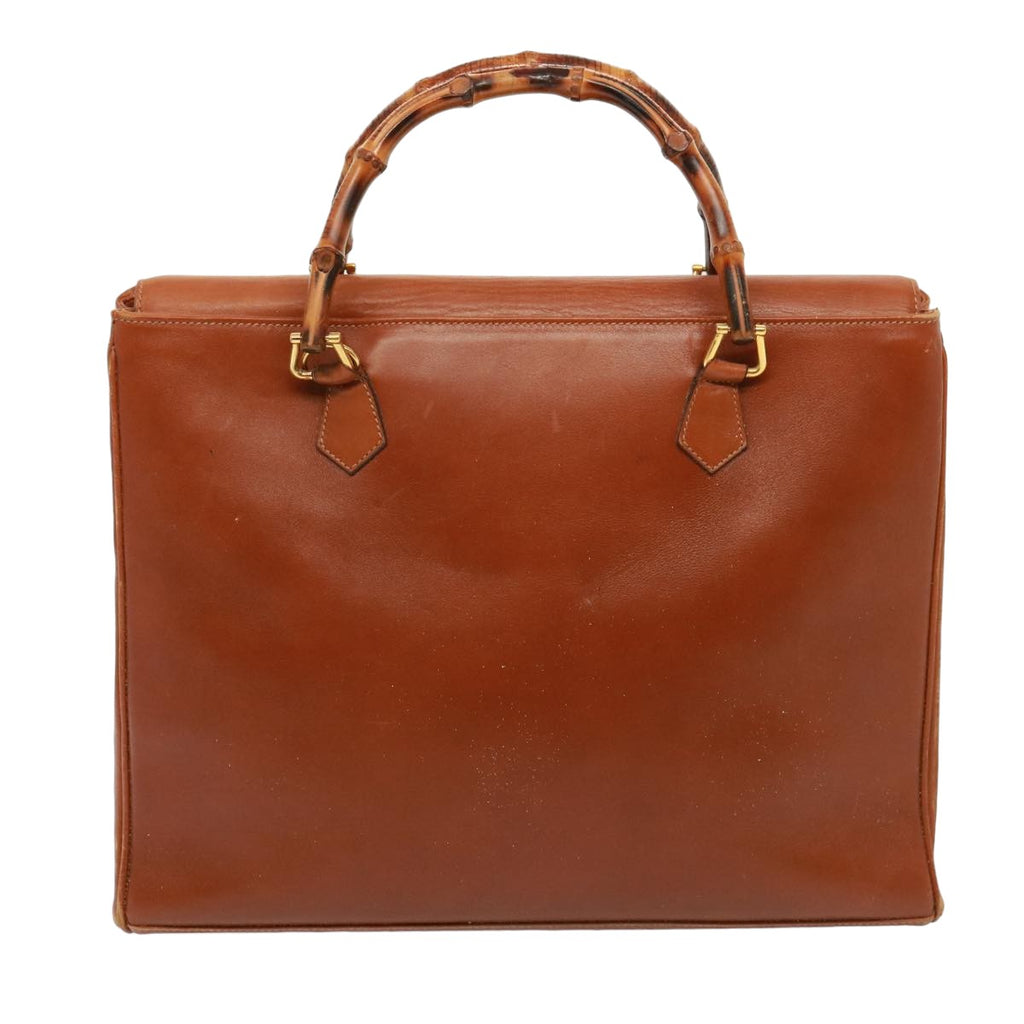 GUCCI Bamboo Hand Bag Leather 2way Brown 002 2855 0322 0 th5022