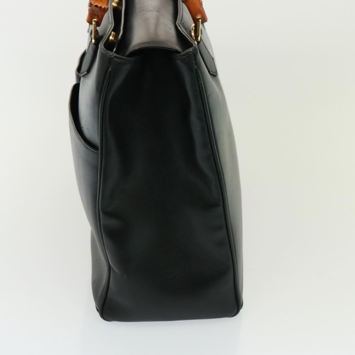 GUCCI Bamboo Hand Bag Leather 2way Black 002 2855 0322 0 th5023