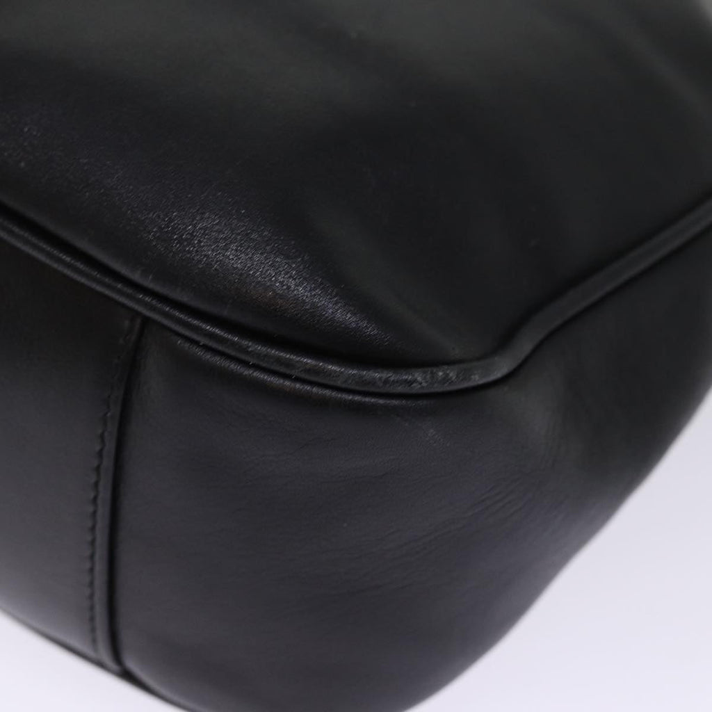 GUCCI Bamboo Shoulder Bag Leather 2way Black 001 1705 1638 th5024