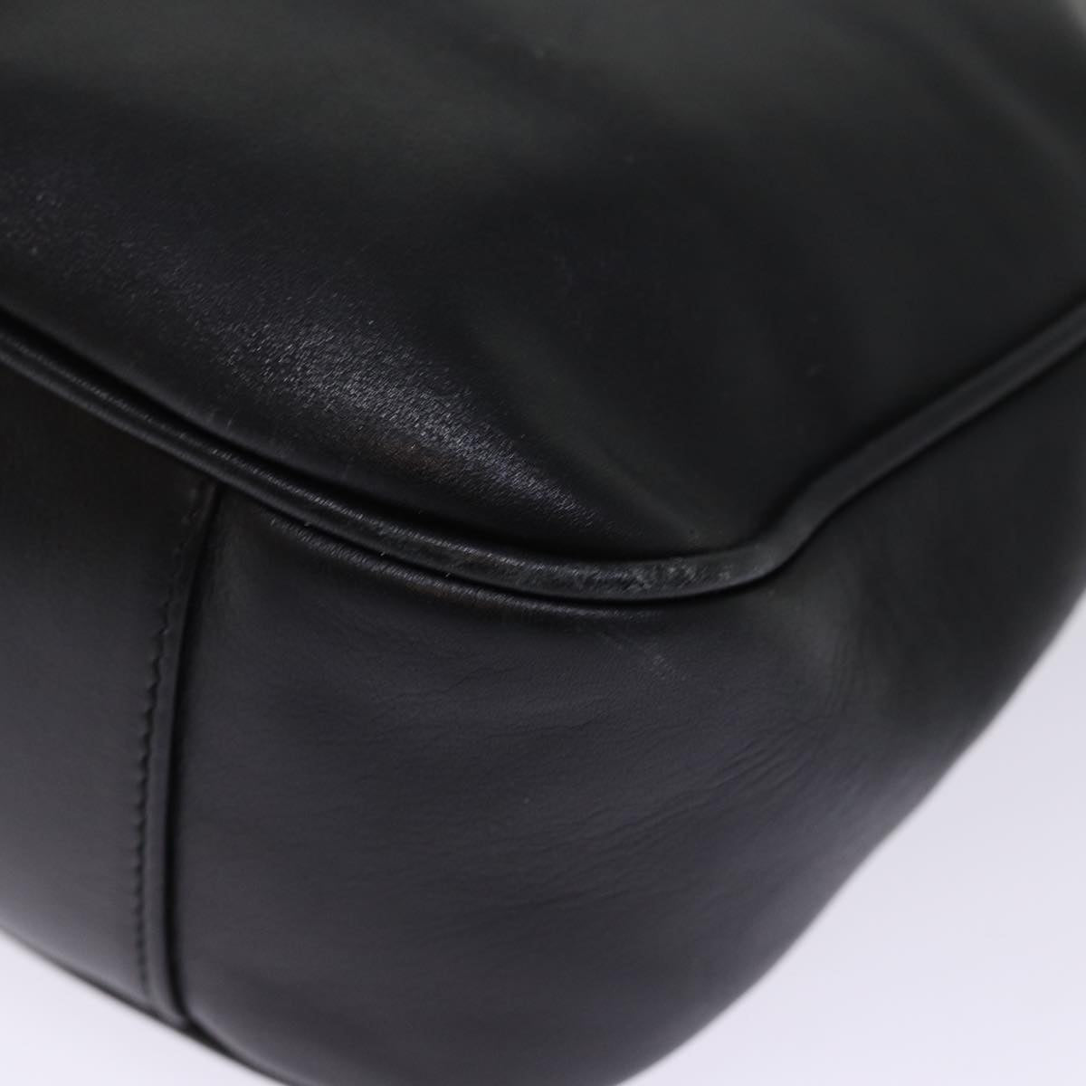 GUCCI Bamboo Shoulder Bag Leather 2way Black 001 1705 1638 th5024