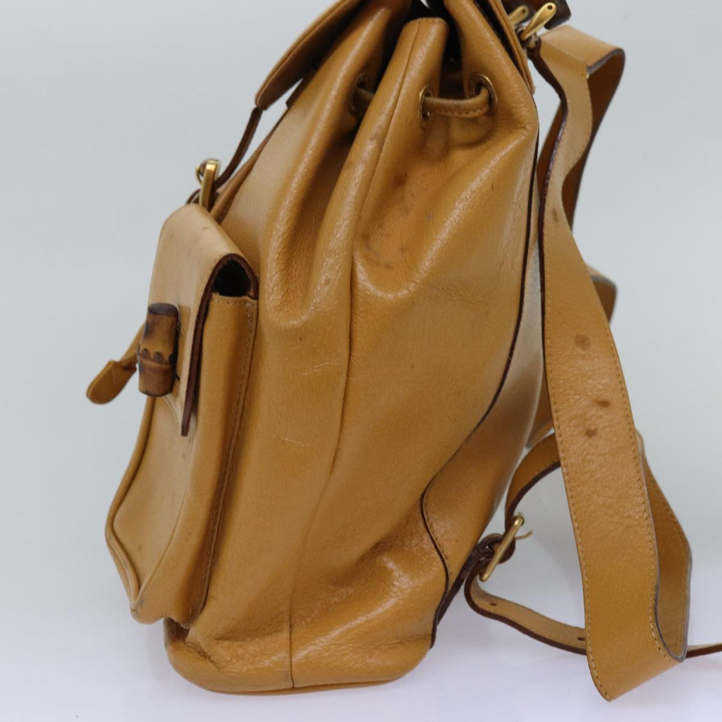 GUCCI Bamboo Backpack Leather Yellow 003 2058 0016 th5025