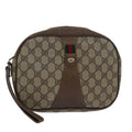 GUCCI GG Supreme Web Sherry Line Clutch Bag PVC Beige Red 89 01 034 th5079