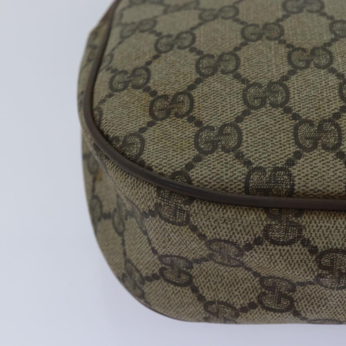 GUCCI GG Supreme Web Sherry Line Clutch Bag PVC Beige Red 89 01 034 th5079