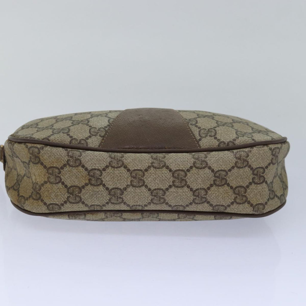 GUCCI GG Supreme Web Sherry Line Clutch Bag PVC Beige Red 89 01 034 th5079