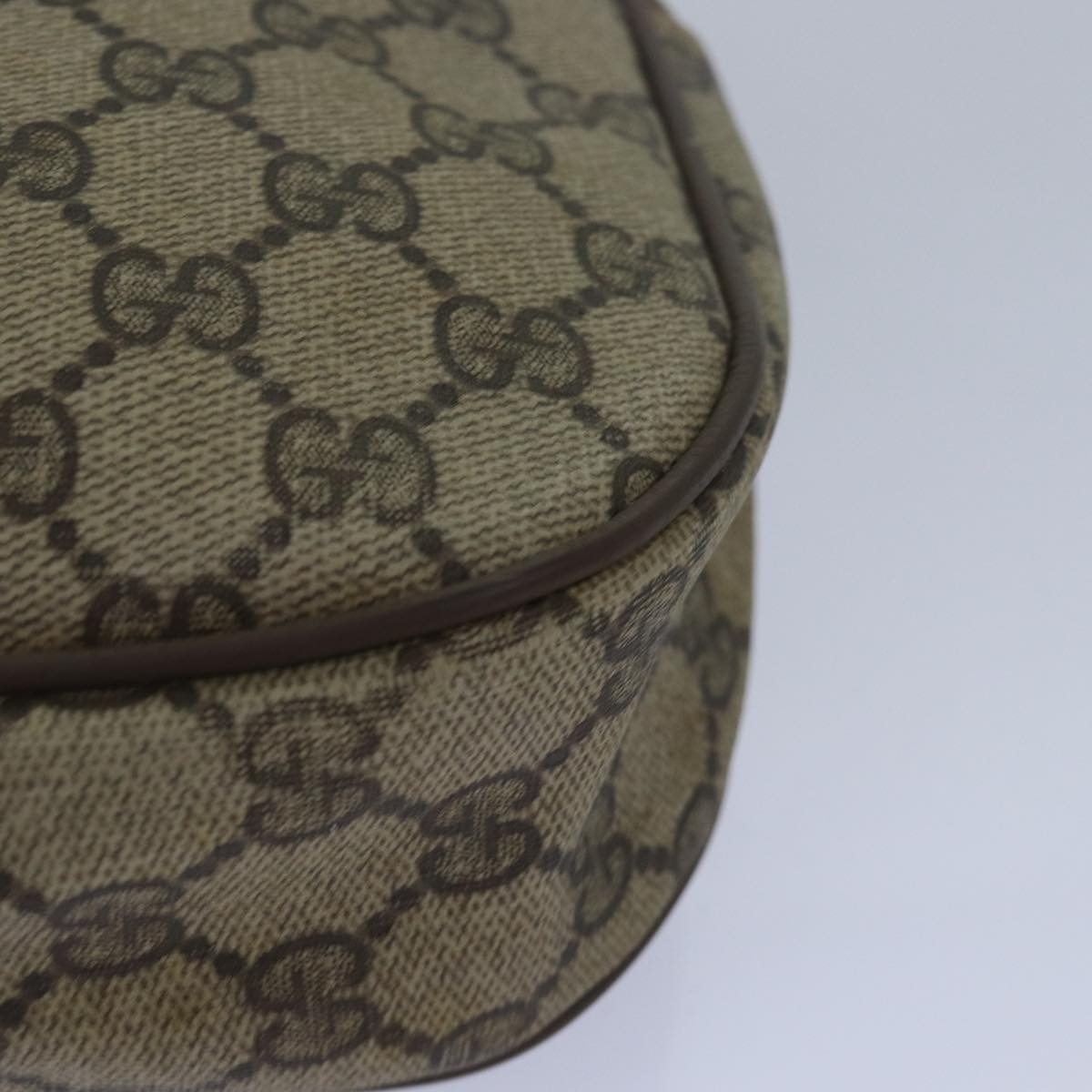 GUCCI GG Supreme Web Sherry Line Clutch Bag PVC Beige Red 89 01 034 th5079