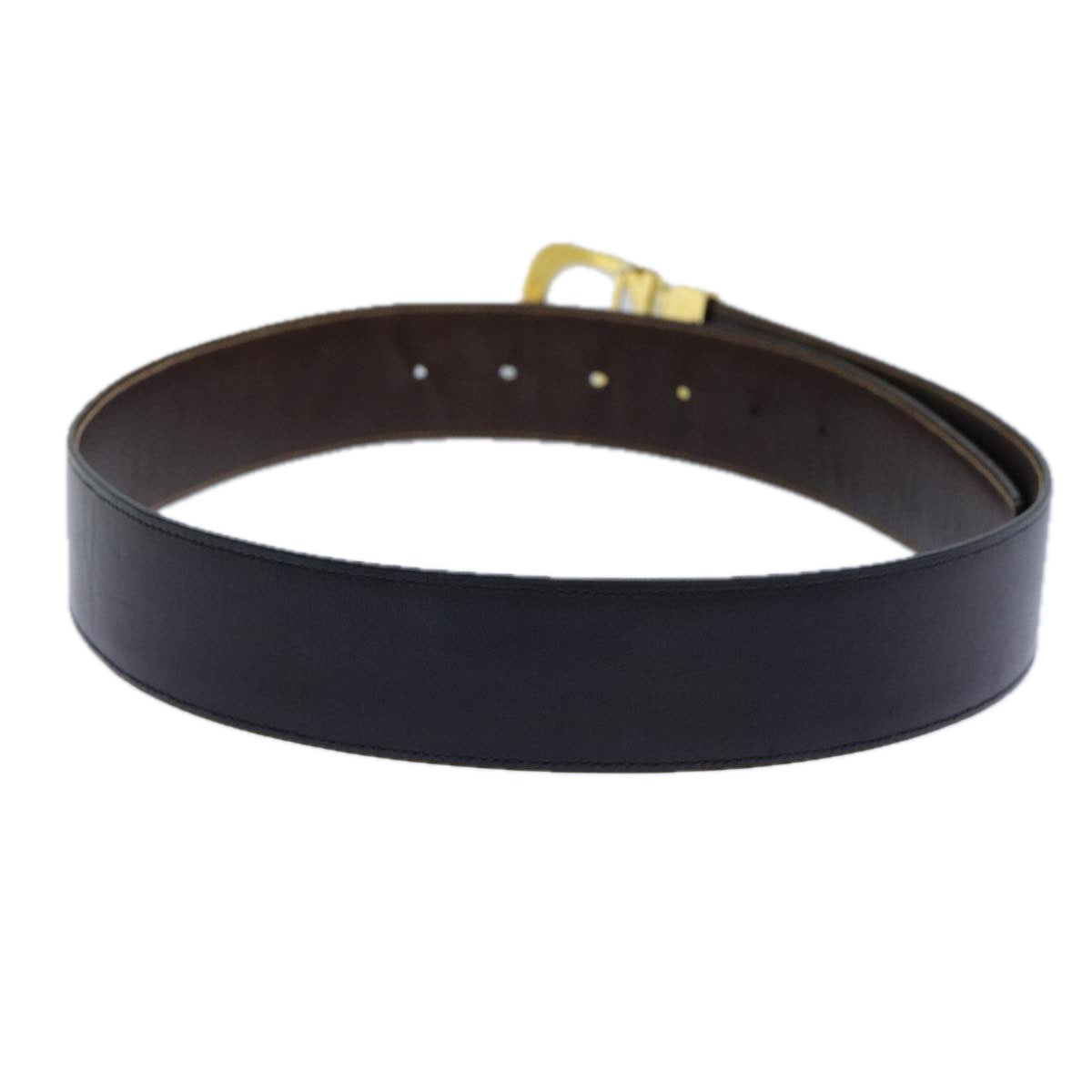 GUCCI Belt Leather 37"" Black th5131