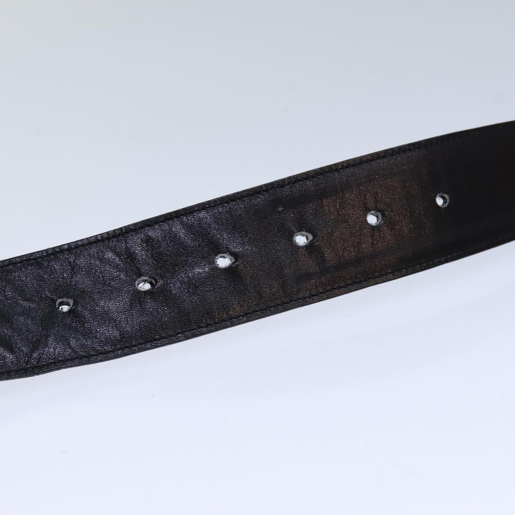 GUCCI Belt Leather 37"" Black th5131