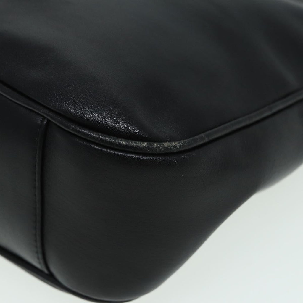 GUCCI Bamboo Shoulder Bag Leather 2way Black 001 1638 2615 th5132