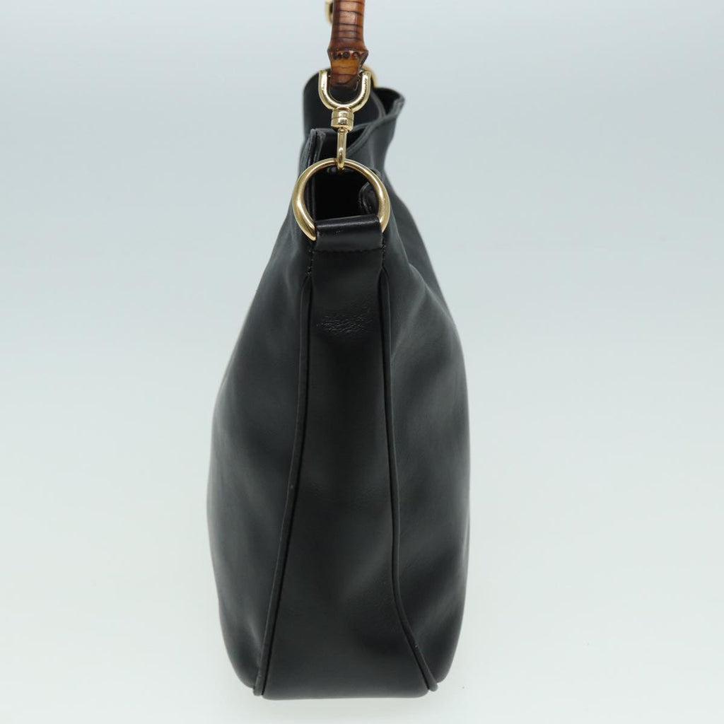GUCCI Bamboo Shoulder Bag Leather 2way Black 001 1638 2615 th5132