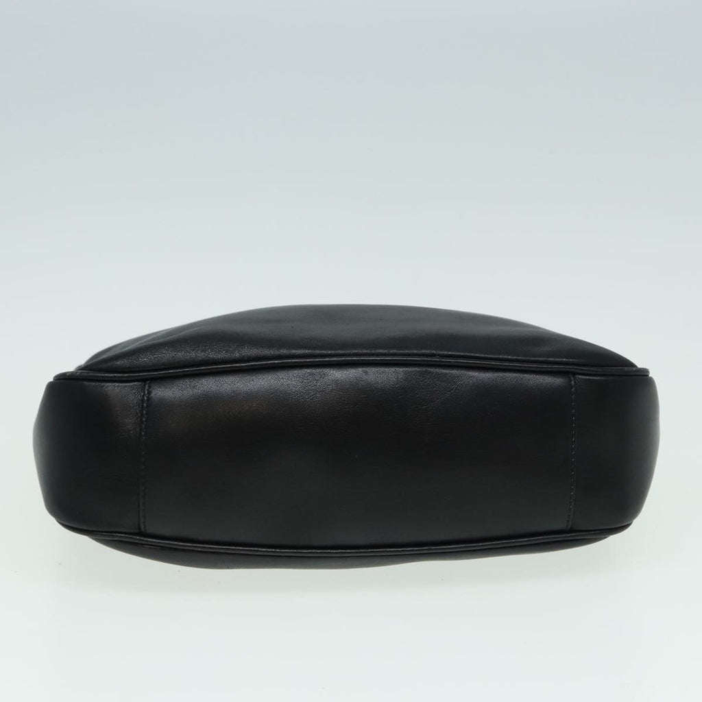 GUCCI Bamboo Shoulder Bag Leather 2way Black 001 1638 2615 th5132