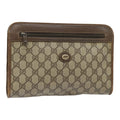 GUCCI GG Supreme Clutch Bag PVC Leather Beige 97 01 037 th5136