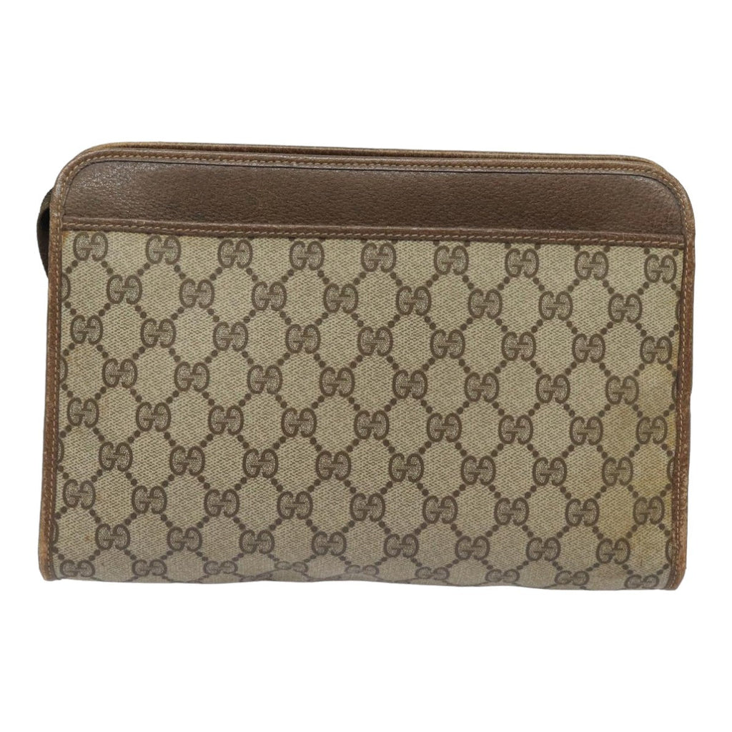GUCCI GG Supreme Clutch Bag PVC Leather Beige 97 01 037 th5136