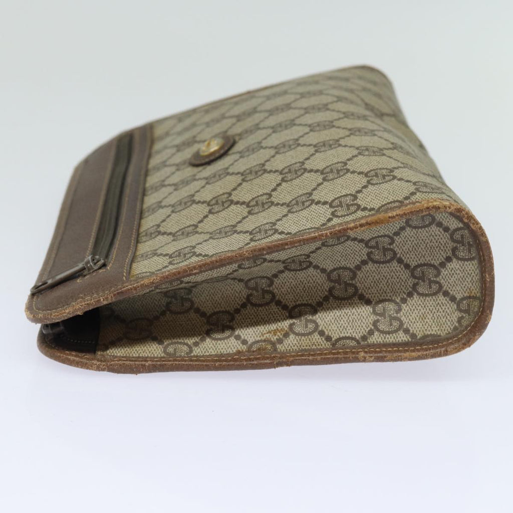 GUCCI GG Supreme Clutch Bag PVC Leather Beige 97 01 037 th5136