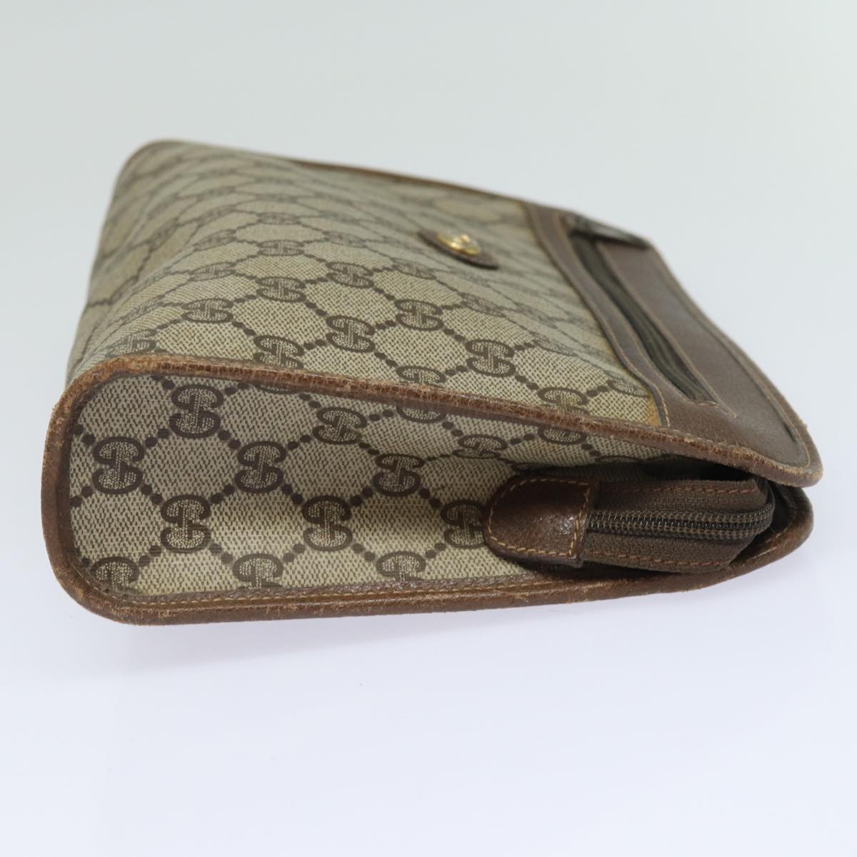 GUCCI GG Supreme Clutch Bag PVC Leather Beige 97 01 037 th5136