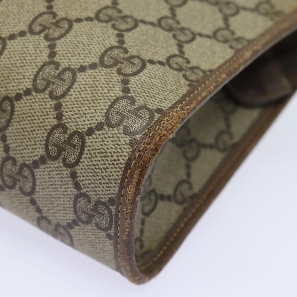 GUCCI GG Supreme Clutch Bag PVC Leather Beige 97 01 037 th5136