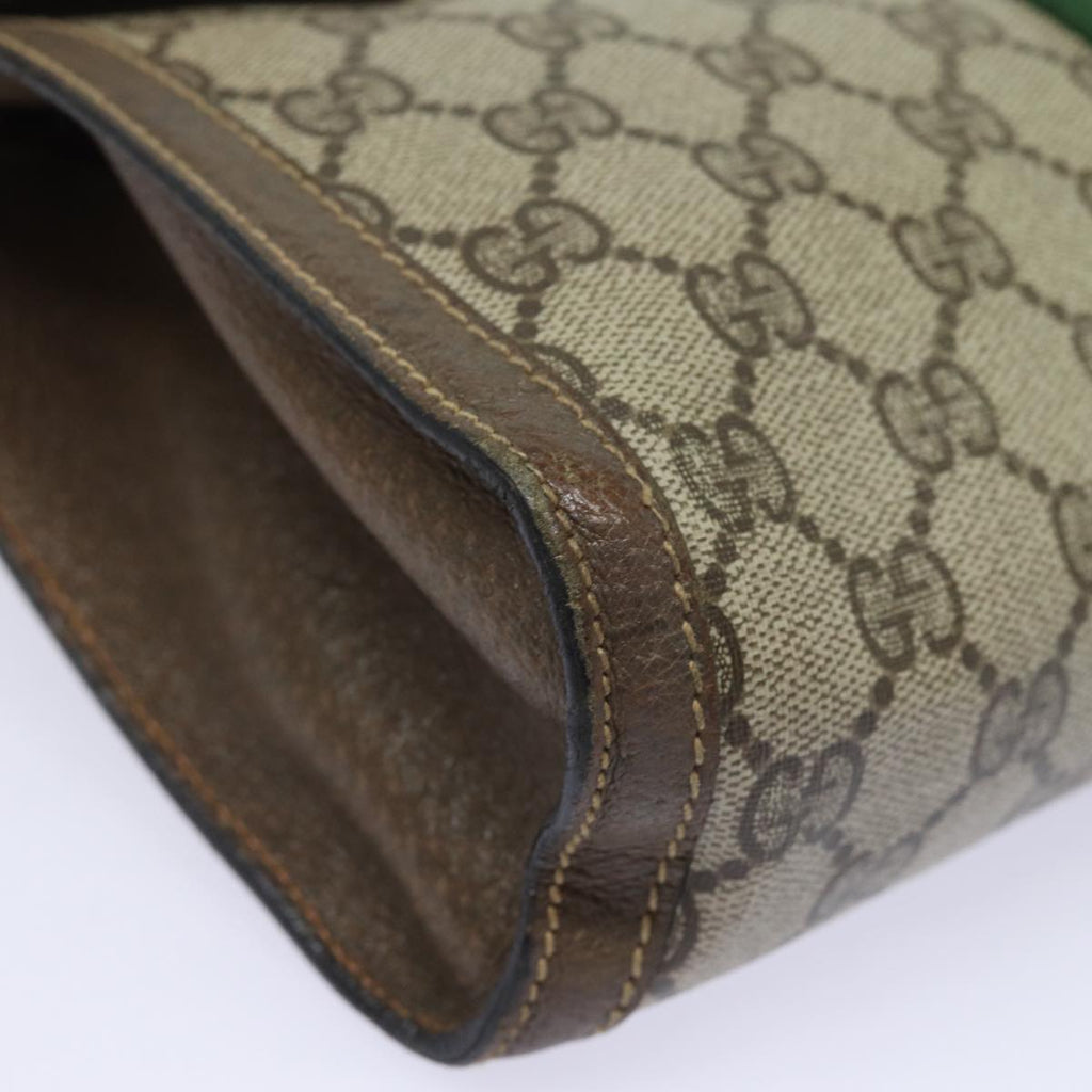 GUCCI GG Supreme Web Sherry Line Clutch Bag PVC Beige 89 01 002 th5138