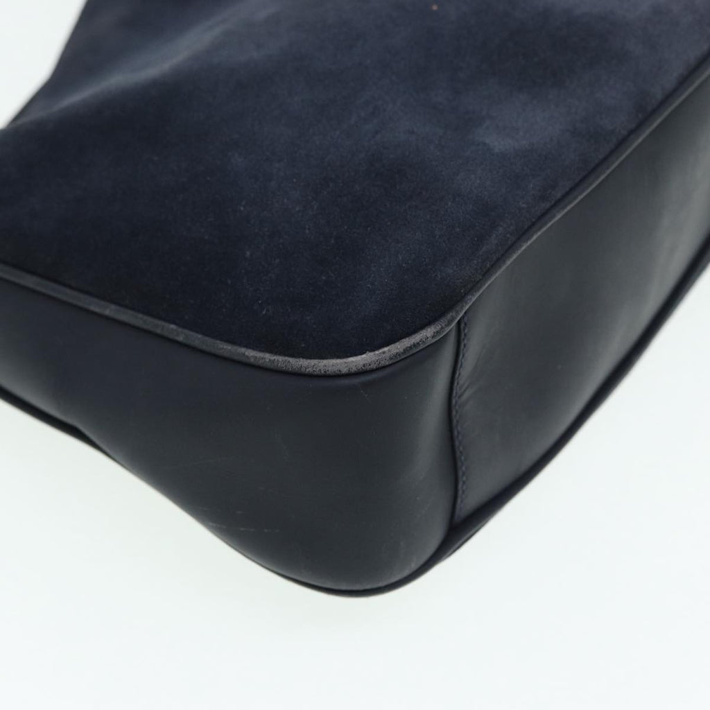 GUCCI Bamboo Shoulder Bag Suede 2way Navy 001 1014 1638 0 th5147