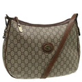 GUCCI GG PLUS Canvas Shoulder Bag PVC Leather Beige th5152
