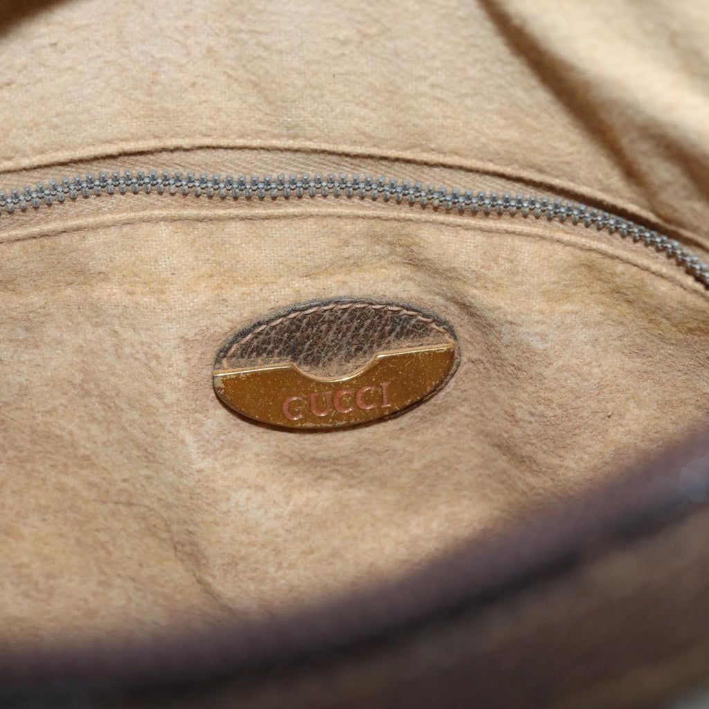 GUCCI GG PLUS Canvas Shoulder Bag PVC Leather Beige th5152