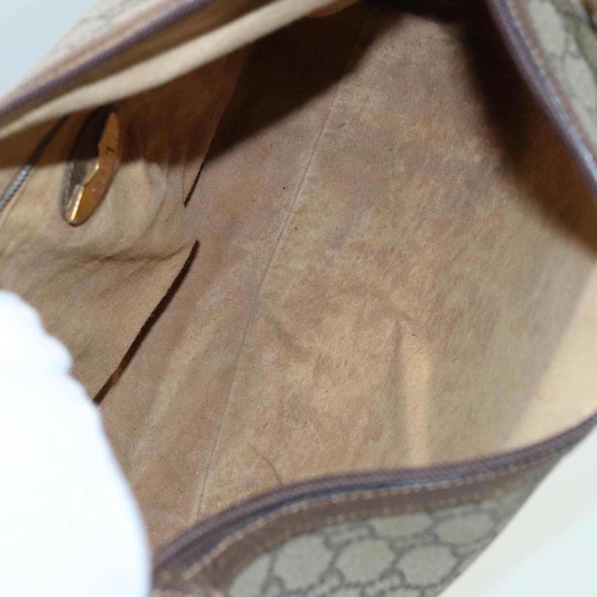 GUCCI GG PLUS Canvas Shoulder Bag PVC Leather Beige th5152