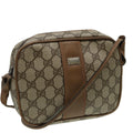 GUCCI GG Canvas Shoulder Bag PVC Leather Beige th5161