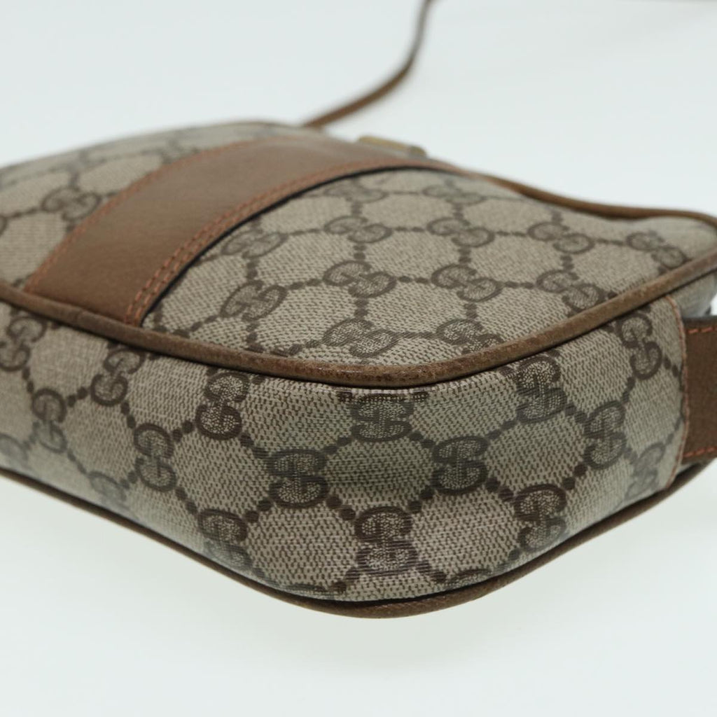 GUCCI GG Canvas Shoulder Bag PVC Leather Beige th5161