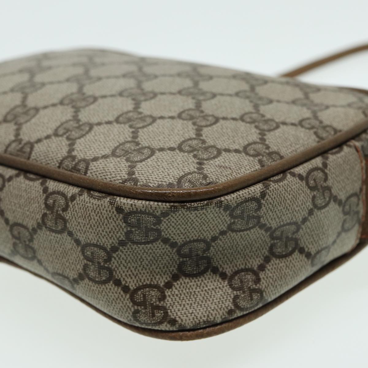 GUCCI GG Canvas Shoulder Bag PVC Leather Beige th5161