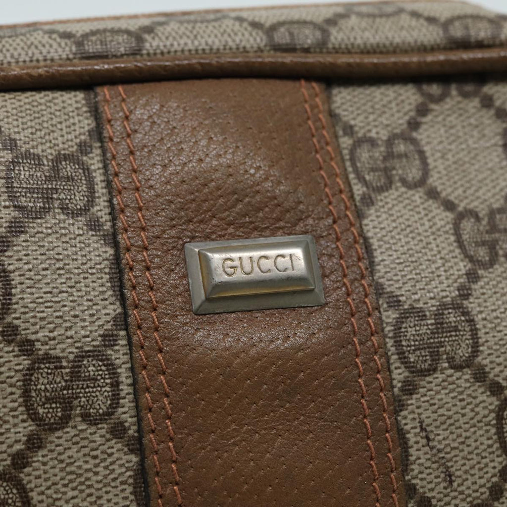 GUCCI GG Canvas Shoulder Bag PVC Leather Beige th5161