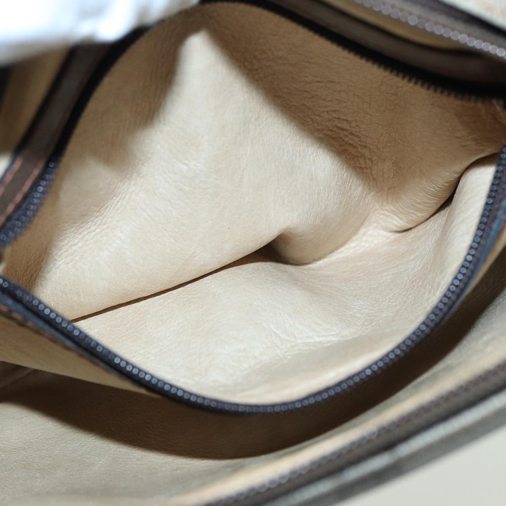 GUCCI GG Canvas Shoulder Bag PVC Leather Beige th5161