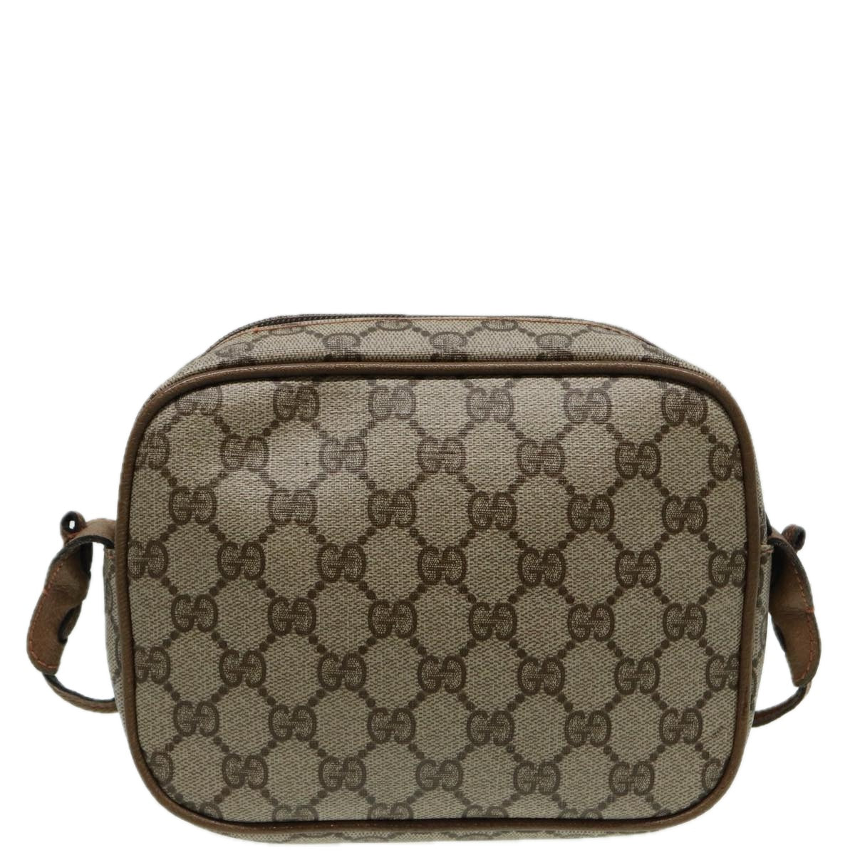 GUCCI GG Canvas Shoulder Bag PVC Leather Beige th5161