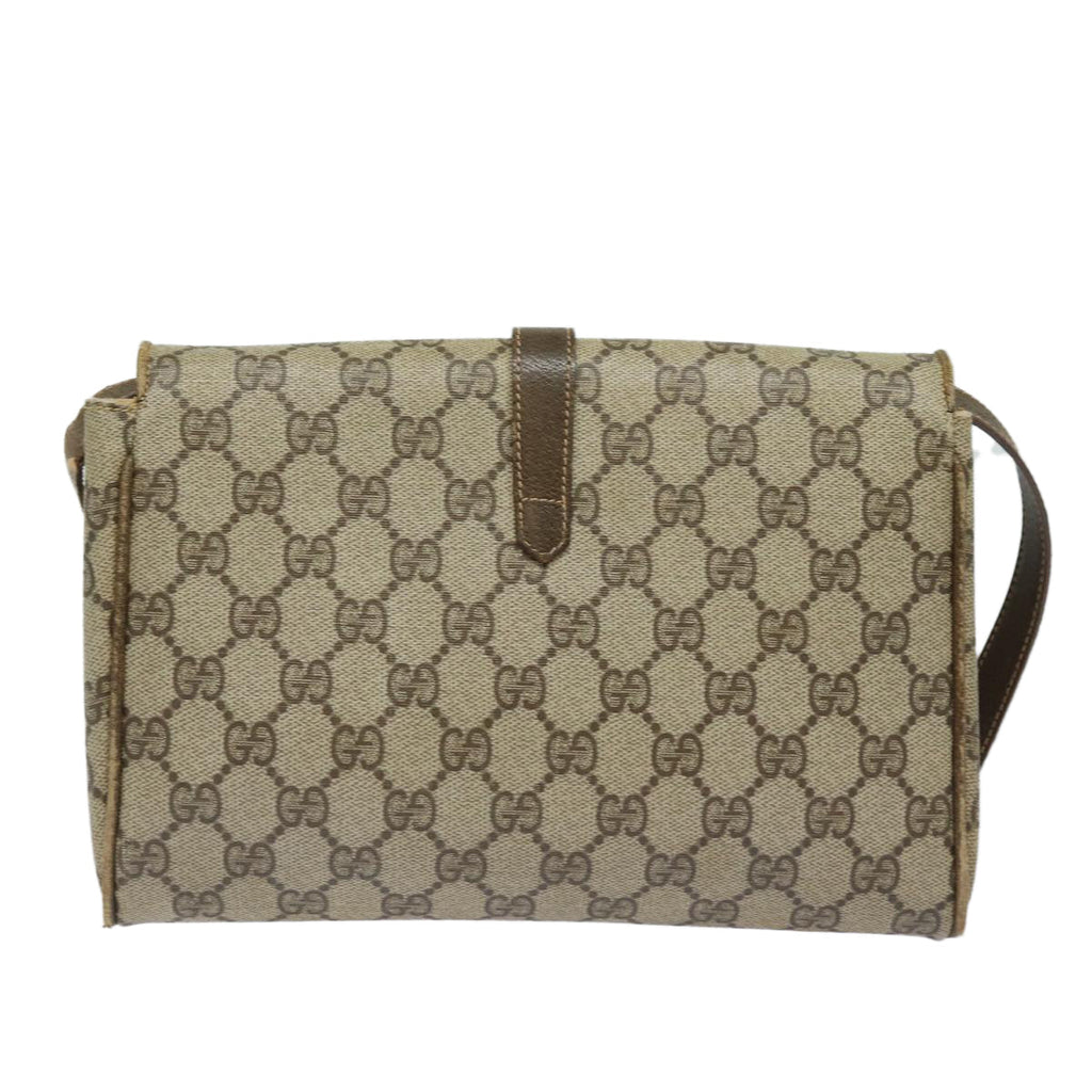 GUCCI GG Supreme Shoulder Bag PVC Beige th5163