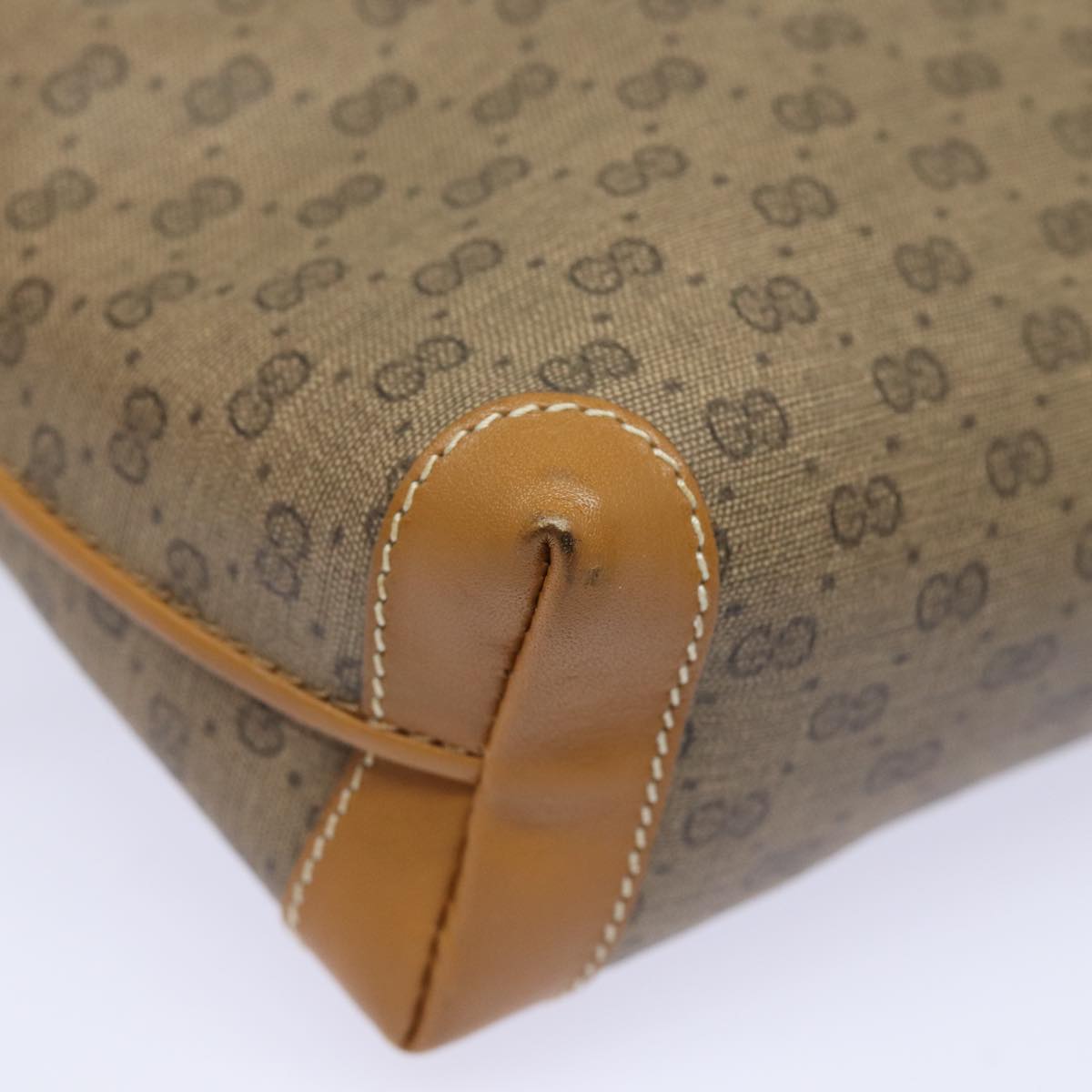GUCCI Micro GG Supreme Shoulder Bag PVC Leather Beige 007 104 4916 th5164