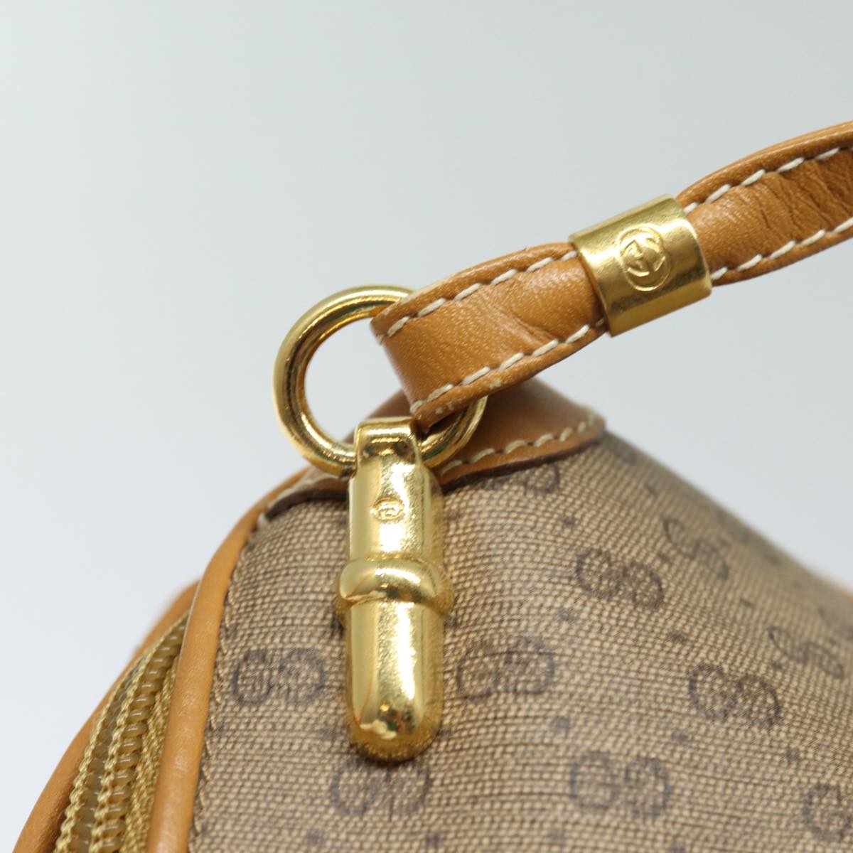 GUCCI Micro GG Supreme Shoulder Bag PVC Leather Beige 007 104 4916 th5164