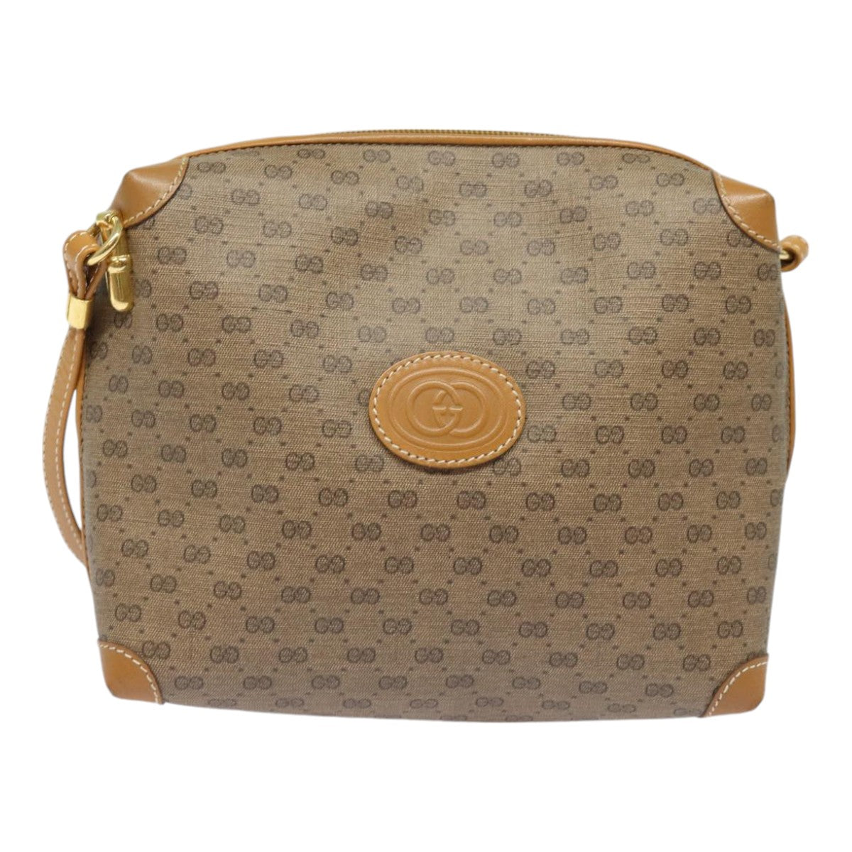 GUCCI Micro GG Supreme Shoulder Bag PVC Leather Beige 007 104 4916 th5164